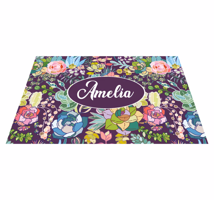 Tovaglietta americana con nome arte floreale personalizzata - TenStickers