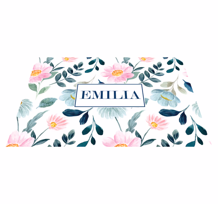 Tovaglietta americana con nome floreale personalizzata - TenStickers