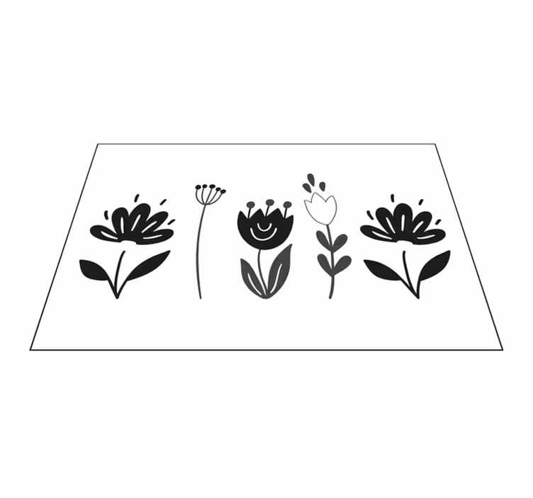 Tovaglietta americana originale arte lineare floreale - TenStickers