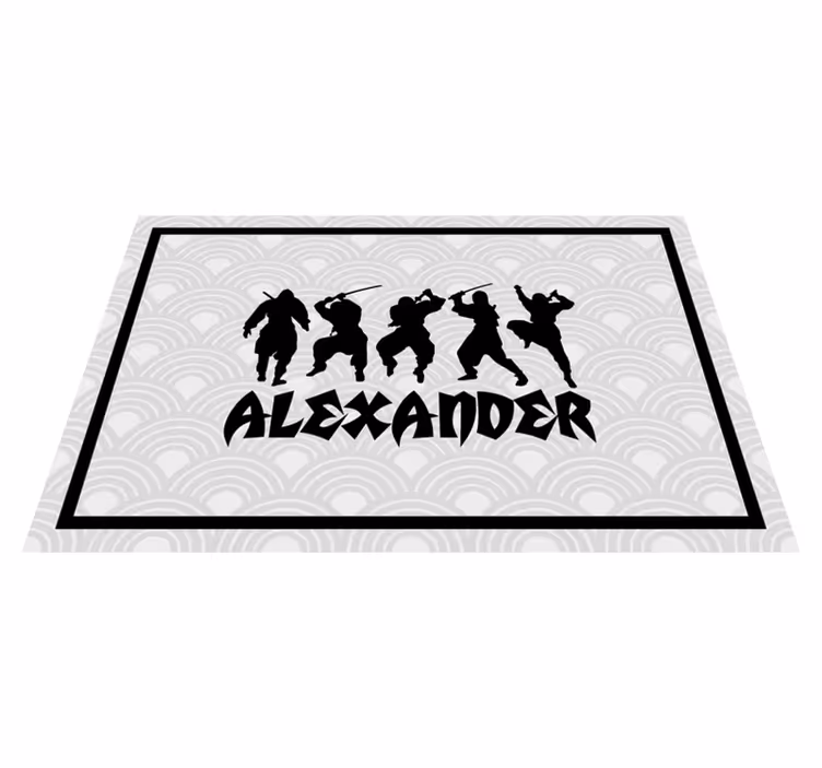 Tovaglietta americana con nome silhouette ninja warrior - TenStickers