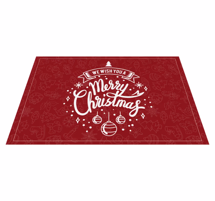 Tovaglietta personalizzata Natale auguri di festa rosso - TenStickers