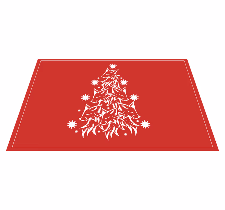 Tovaglietta personalizzata natale albero volpe stilizzato - TenStickers