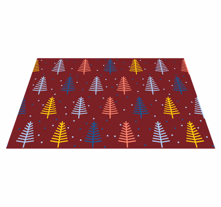 Tovaglietta personalizzata natale pattern alberi colorati - TenStickers