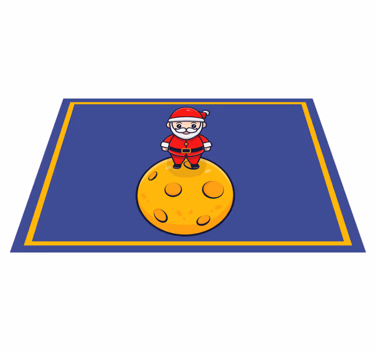 Tovaglietta personalizzata natale babbo natale sulla luna - TenStickers