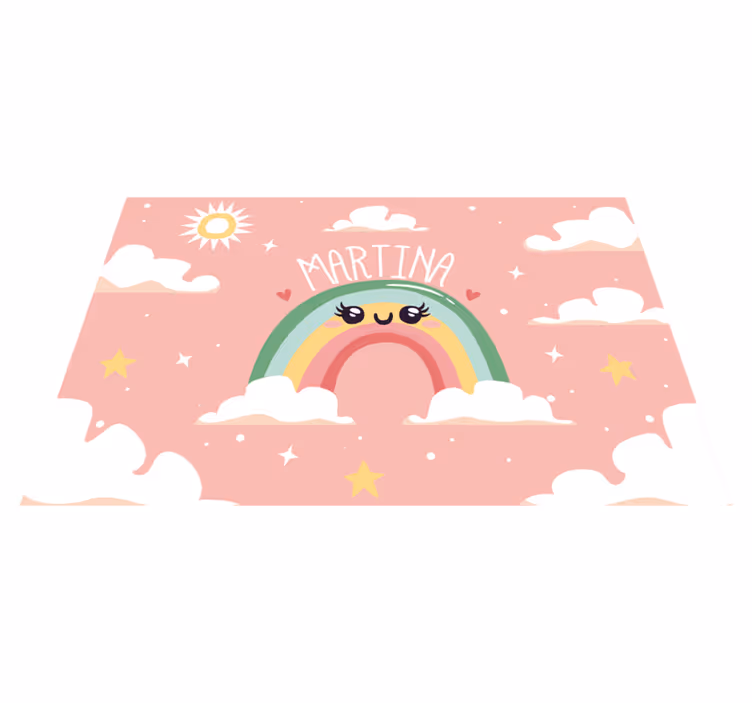 Tovaglietta americana con nome Bel arcobaleno con nuvole con nome - TenStickers