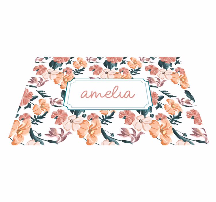 Tovaglietta americana con nome Bellissimo motivo a fiori pastello - TenStickers