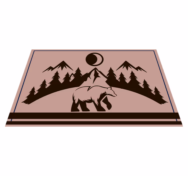 Tovaglietta americana con nome scena silhouette orso - TenStickers