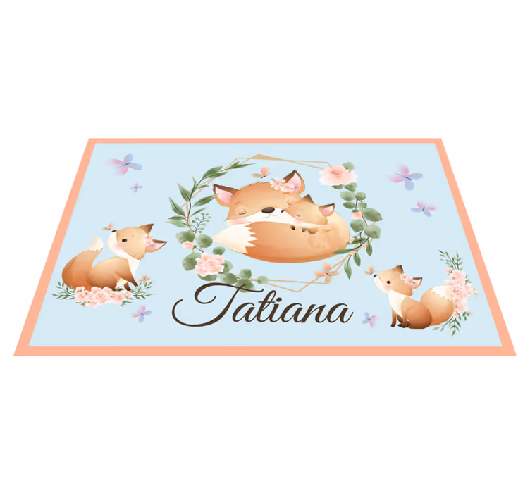 Tovaglietta americana infantile famiglia di volpi carine - TenStickers