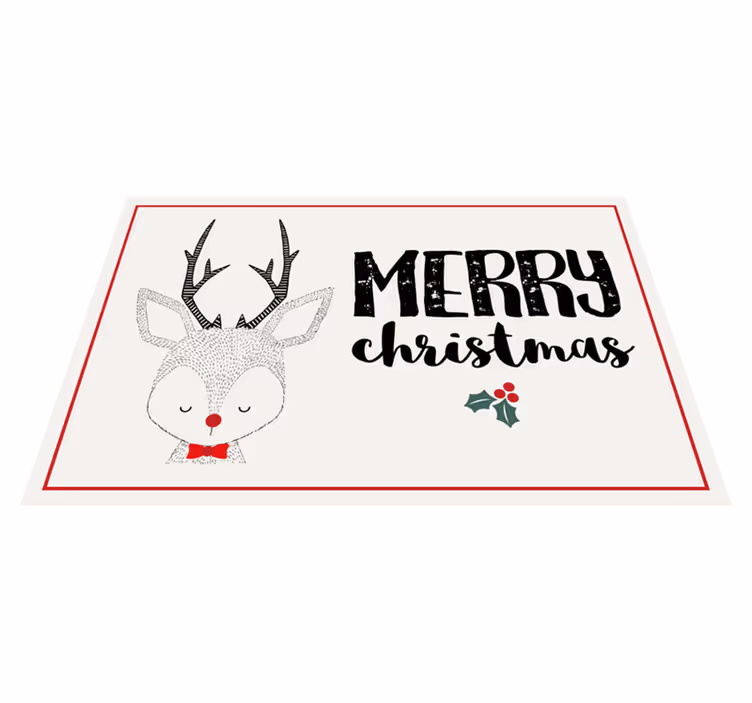 Tovaglietta personalizzata natale illustrazione renna felice - TenStickers
