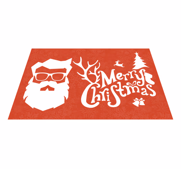 Tovaglietta personalizzata natale babbo natale con occhiali - TenStickers