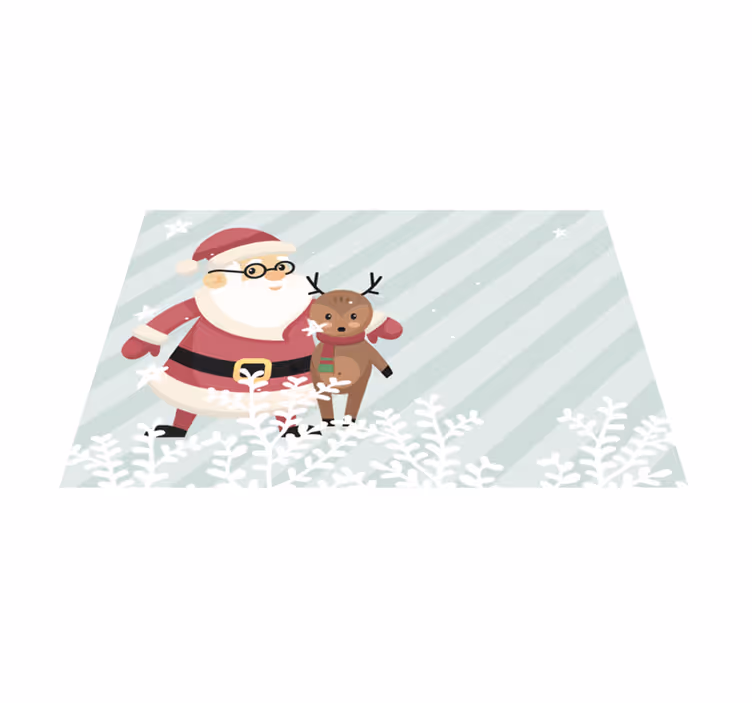 Tovaglietta personalizzata natale babbo natale con renne - TenStickers