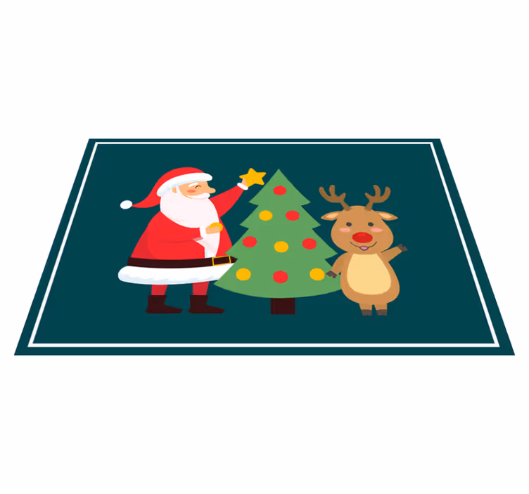 Tovaglietta personalizzata natale babbo natale e renne - TenStickers