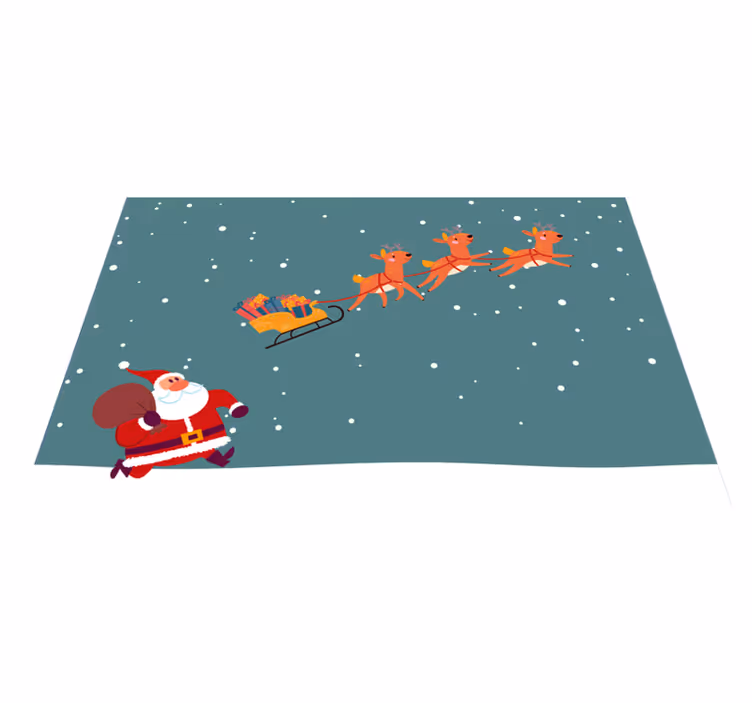 Tovaglietta personalizzata natale corsa di babbo natale - TenStickers