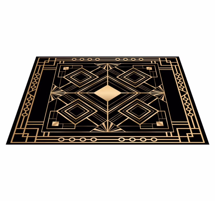 Tovaglietta americana elegante Arte moderna deco nero e dorato - TenStickers