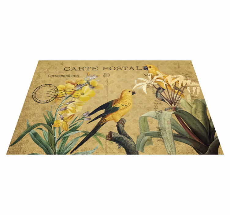 Tovaglietta americana originale cartolina floreale vintage - TenStickers