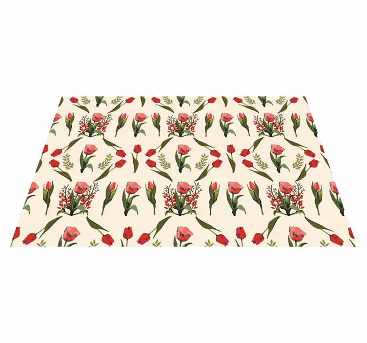Tovaglietta americana originale ciotola rossa floreale - TenStickers