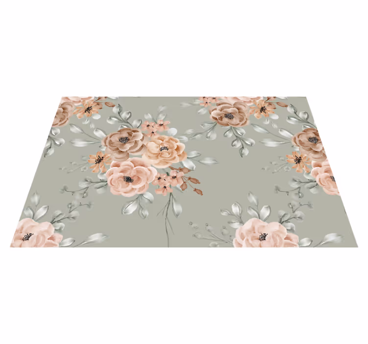 Tovaglietta americana originale ciotola con sfondo floreale - TenStickers
