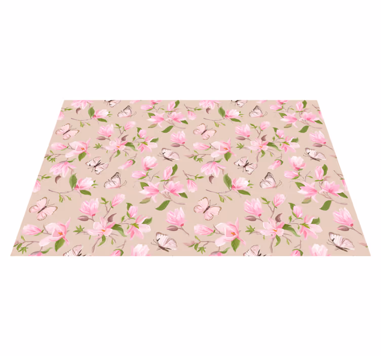 Tovaglietta americana originale motivo floreale farfalla - TenStickers