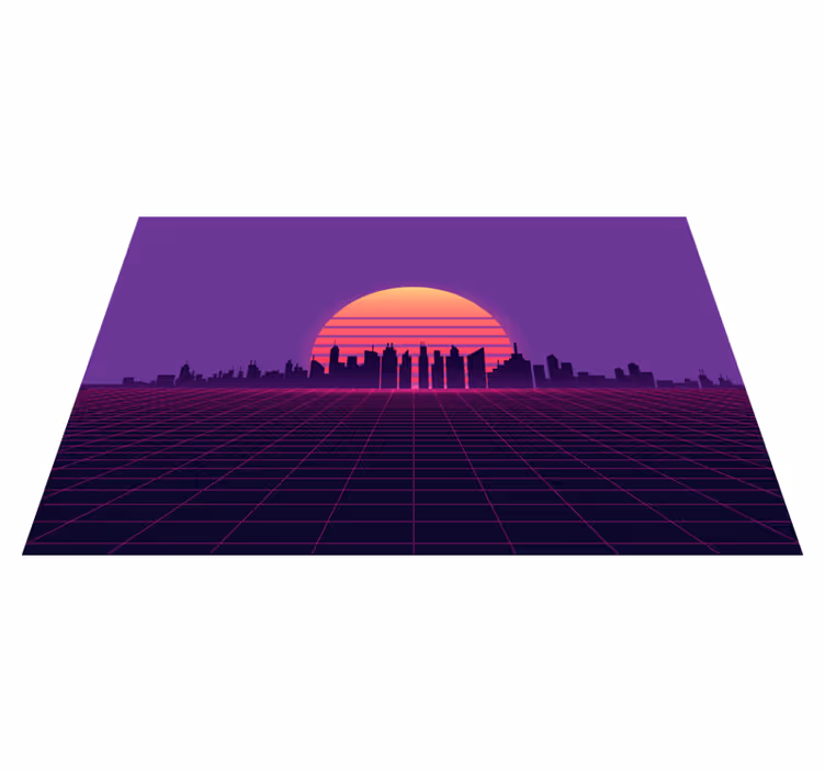Tovaglietta americana moderna vista skyline al tramonto - TenStickers