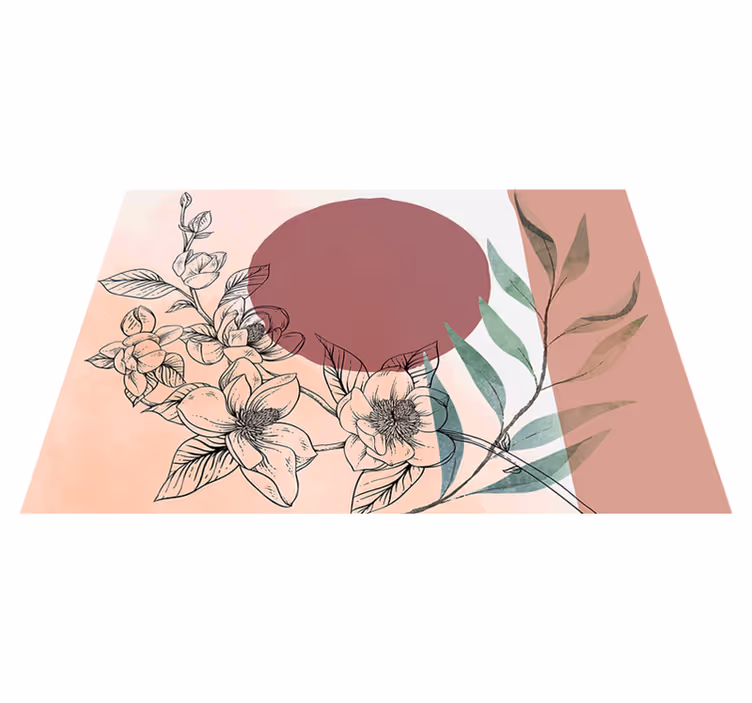 Tovaglietta americana moderna accento floreale minimalista - TenStickers