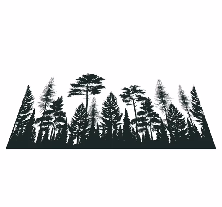 Tovaglietta americana motivo silhouette foresta - TenStickers