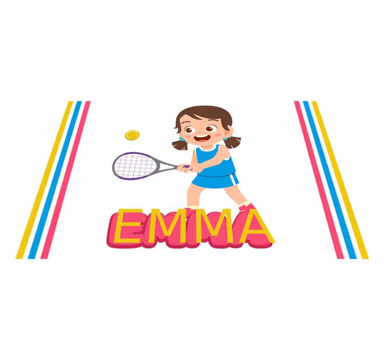 Tovaglietta americana infantile giocatore di tennis felice - TenStickers