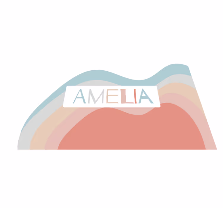 Tovaglietta americana con nome personalizzazione colorata - TenStickers