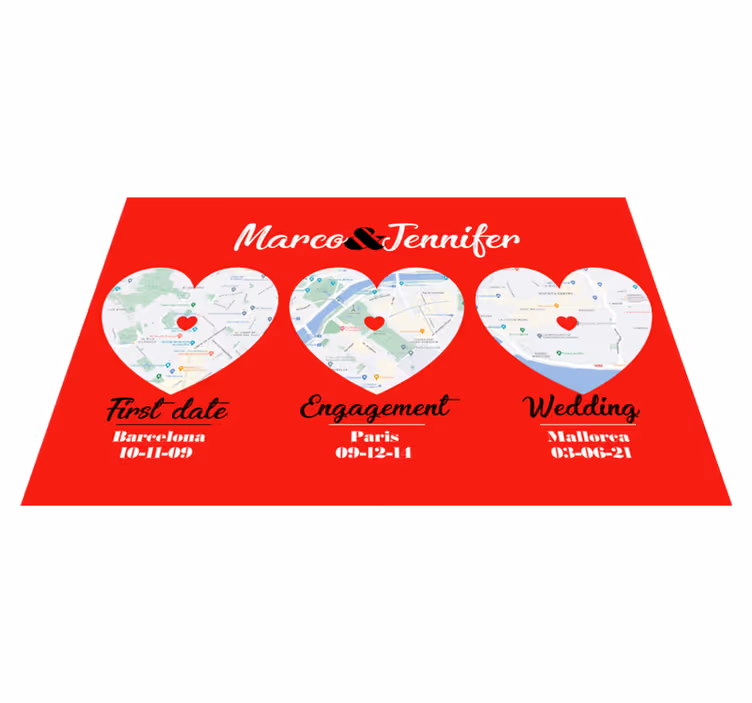 Tovaglietta con nome luoghi momenti speciali - TenStickers