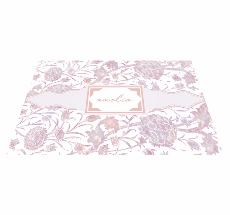 Tovaglietta pvc floreale e nome personalizzato - TenStickers