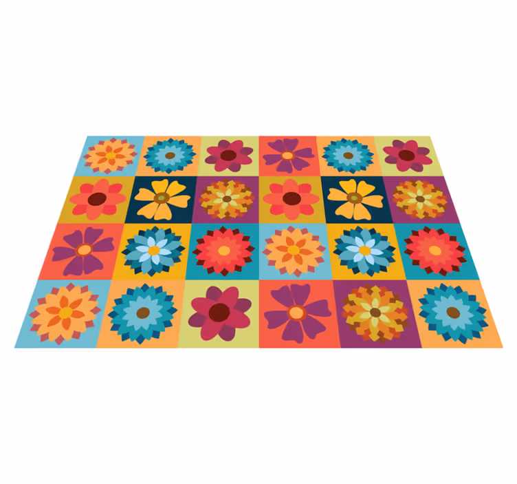 Tovaglietta americana moderna piastrelle di fiori colorati - TenStickers