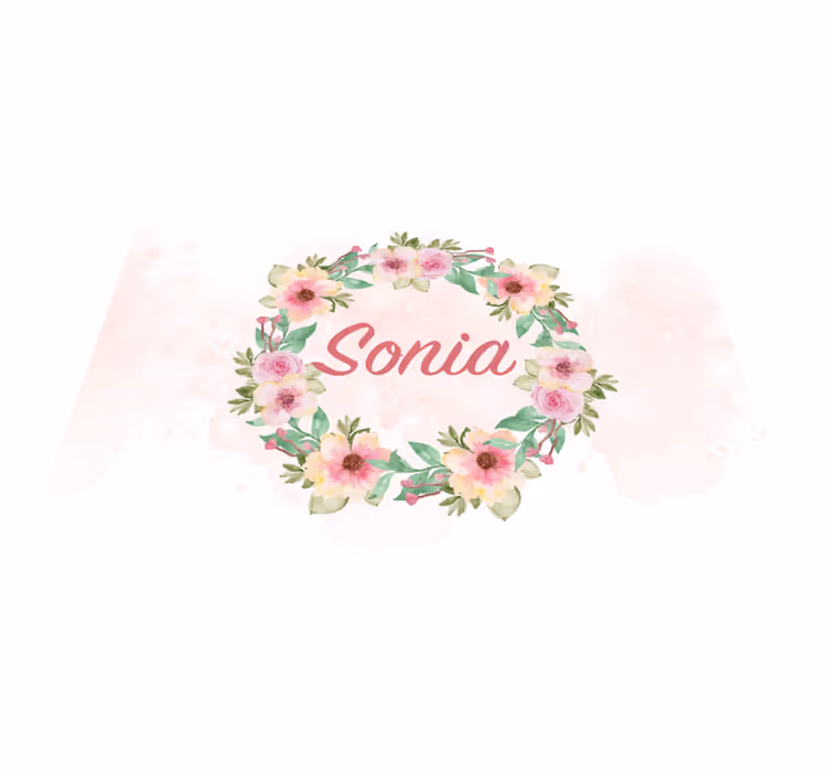 Tovaglietta americana con nome e fiori ad acquerello - TenStickers