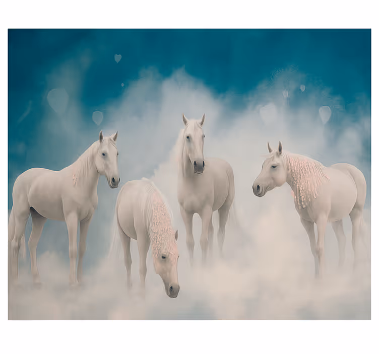 Fotomurale cameretta ragazzi magici cavalli bianchi - TenStickers
