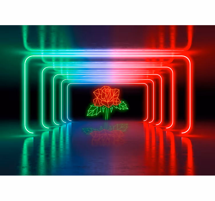 Fotomurale 3d tunnel con fiori - TenStickers