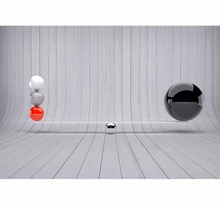 Fotomurale grigio sfere in equilibrio - TenStickers