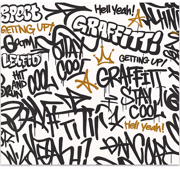 Fotomurale cameretta ragazzi graffiti in bianco e nero - TenStickers