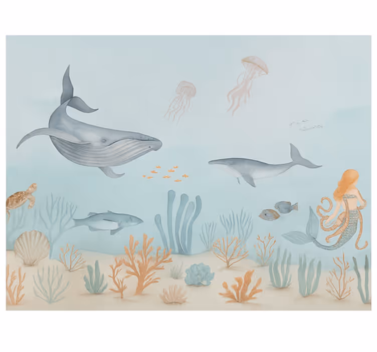Fotomurale cameretta ragazzi vita acquatica pastello - TenStickers