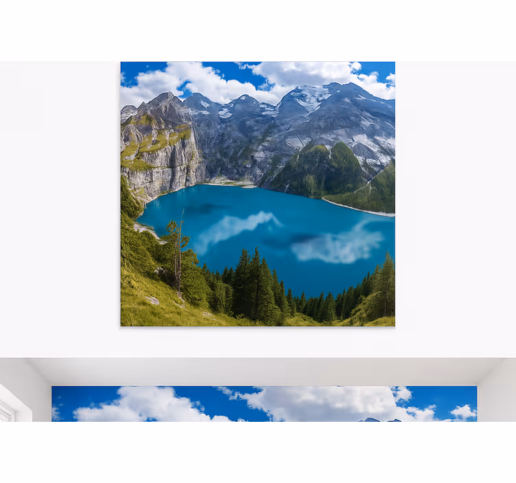 Fotomurale montagna montagne al tramonto dorato - TenStickers