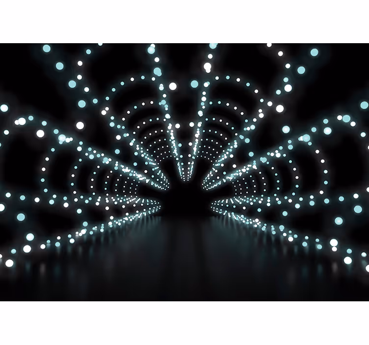 Carta da parati 3D tunnel bianco e nero - TenStickers