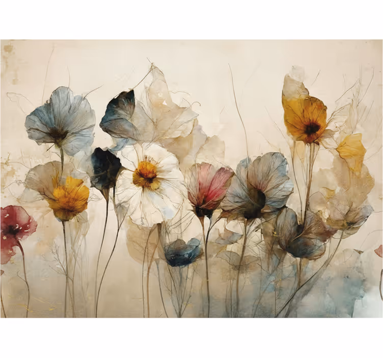 Fotomurali fiori diversi fiori secchi bellissimi - TenStickers