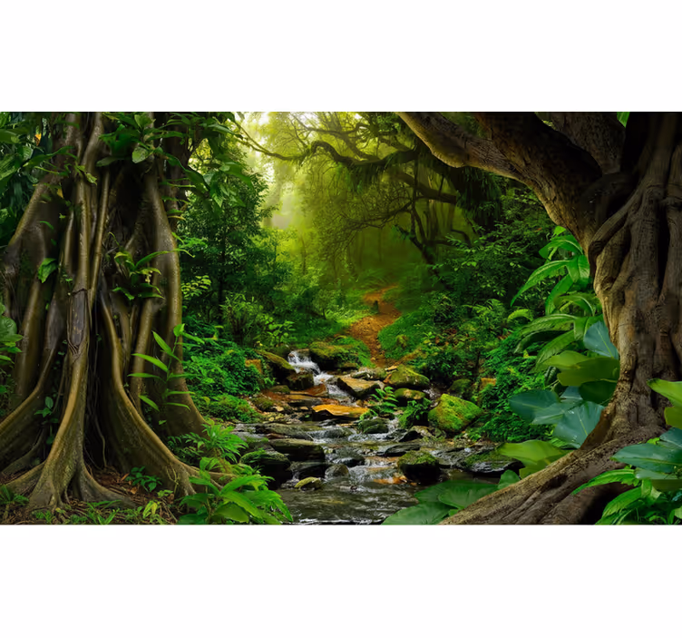 Carta da parati foresta oasi della foresta tropicale - TenStickers