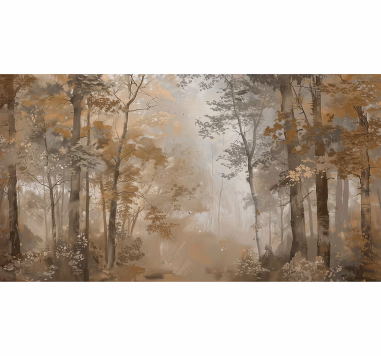 Carta da parati foresta bosco d'autunno ambra - TenStickers