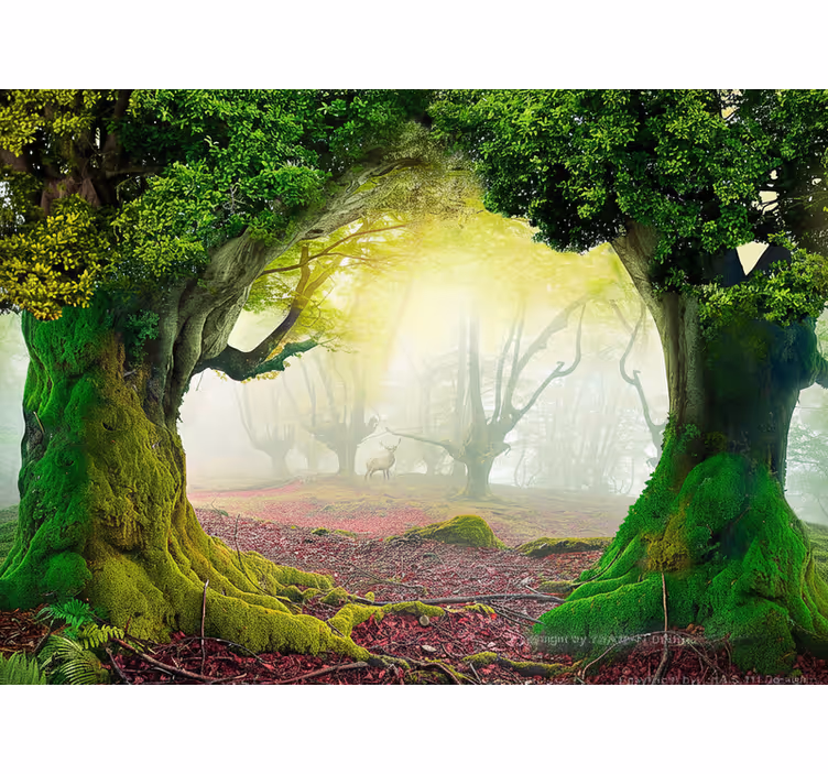 Carta da parati natura porta della foresta eterna - TenStickers