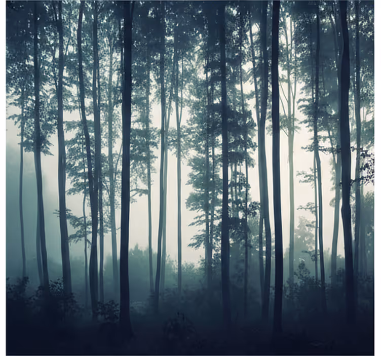 Carta da parati foresta foresta dipinta zen - TenStickers