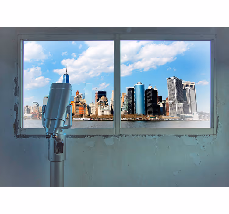 Fotomurale città vista sullo skyline urbano - TenStickers