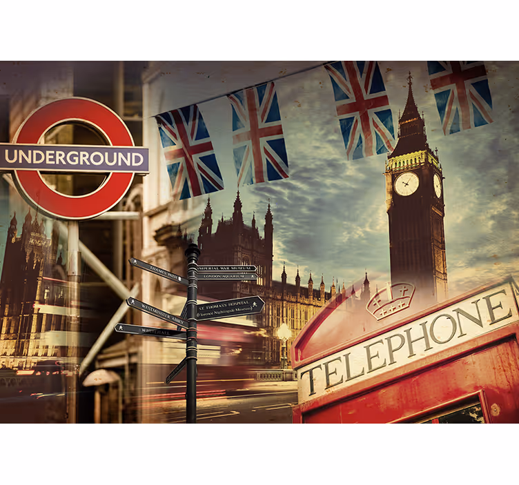 Fotomurale Londra collage di londra - TenStickers
