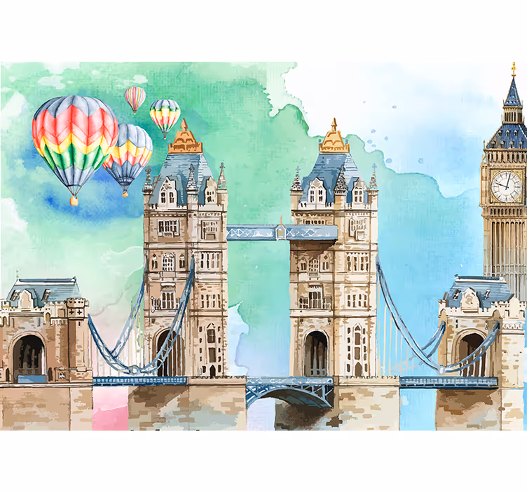Fotomurale Londra avventura in mongolfiera a londra - TenStickers