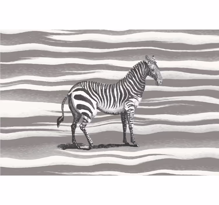 Fotomurale africano illustrazione zebra vintage - TenStickers