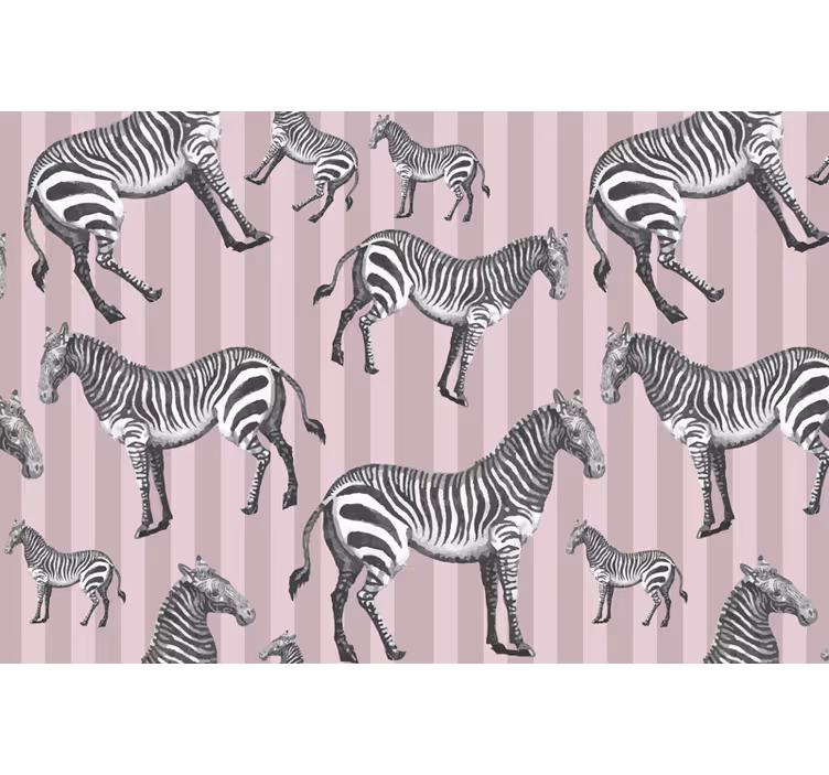 Fotomurale africano motivo illustrazione zebra vintage - TenStickers