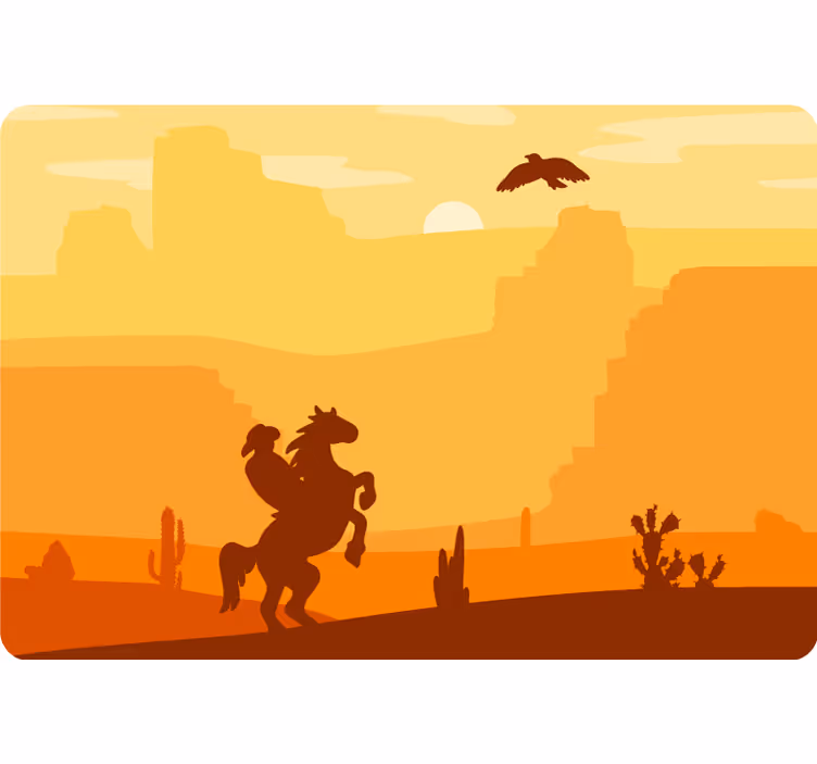 Fotomurale deserto paesaggio da cowboy - TenStickers