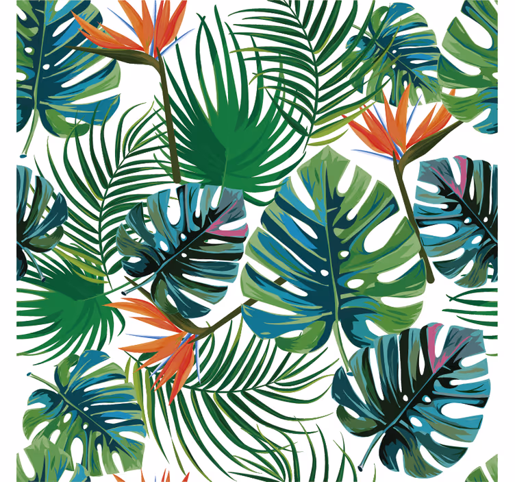 Carta da parati giungla motivi tropicali - TenStickers